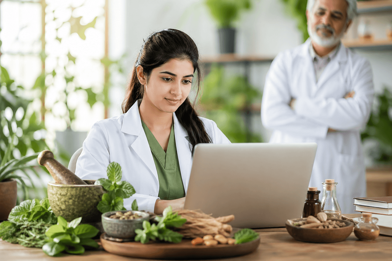 Medical student learning Ayurveda online
